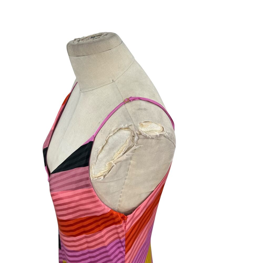 Stine Goya Gianna Dress Slip Midi Striped Silk Colorful Pink‎ Size Small - Picture 7 of 15